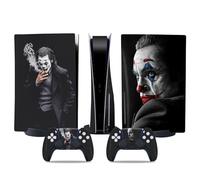 MaD Vision® Extra-Durable Skin Kit per PlayStation 5 (PS5) Disc | Set di Pellicole Adesive in Vinile Opaco per la Console e 2 Controller - per Joker Smoking Design