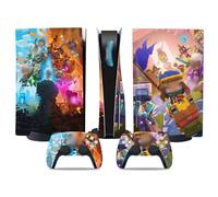 MaD Vision® Extra-Durable Skin Kit per PlayStation 5 (PS5) Disc | Set di Pellicole Adesive in Vinile Opaco per la Console e 2 Controller - per Mine craft Design
