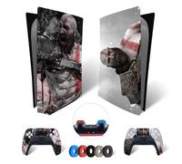 MaD Vision® Extra-Durable Skin Kit per PlayStation 5 (PS5) Disc | Set di Pellicole Adesive in Vinile Opaco per la Console e 2 Controller - per God of War|GOW Design