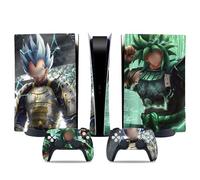MaD Vision® Extra-Durable Skin Kit per PlayStation 5 (PS5) Disc | Set di Pellicole Adesive in Vinile Opaco per la Console e 2 Controller - per Anime|DragonBall Design