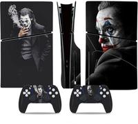 MaD Vision® Extra-Durable Skin Kit per PlayStation 5 (PS5) Disc Slim e Digital Slim | Set di Pellicole Adesive in Vinile Opaco per la Console e 2 Controller - per Joker Smoking Design