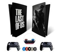 MaD Vision® Extra-Durable Skin Set per PS5 Disc + 5 Paia di Aiming Rings | Pellicola Adesiva in Vinile Opaco per PlayStation 5 + 2 Controllers - per The Last of Us Design