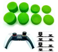 MaD Vision® Set di 4 Paia (8 pezzi) di Thumb Grips Ergonomici per Controller compatibili con PS5/PS4|Xbox Series X/S/One/360|Nintendo Switch Pro. Diversi Spessori & Texture [14/8/6 mm] (Verde)