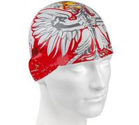 Mad Wave Poland Swim Cap Bianco/Rosso - Cappellino da Nuoto, Colore Bianco/Rosso, Design Polonia