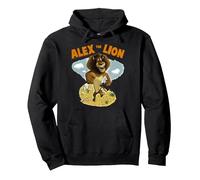 Madagascar Alex The Lion Desert Text Poster Felpa con Cappuccio, Unisex per Adulti, Nero, L