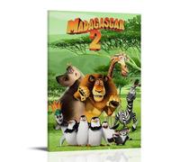 Madagascar - Poster artistico anti schizzi per soggiorno e camera da letto, dipinti da appendere, adatti per molteplici scenari, non c'è bisogno di perforare, facile da installare, adatto per regali e