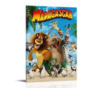 MadagascarPoster su tela, decorazione artistica da parete per camera da letto, soggiorno, camera da letto, decorazione artistica da parete, stile cornice, 40 x 60 cm