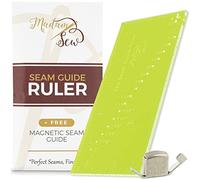 Madam Sew Righello per cuciture e guida magnetica per macchina da cucire, calibro perforato per orli dritti perfetti da 0,3 cm a 5,1 cm, include punto di rotazione da 1/4" e linea di taglio a 45 gradi