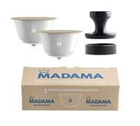 Madama - Capsule Caffè Ricaricabili Compatibili con Dolce Gusto e Riutilizzabili. Acciaio Inossidabile e silicone alimentare. 100% Made in Italy. Confezione da 2 cialde