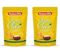 Madama Oliva Olive Kalamon Denocciolate 80g, Varietà Kalamon, Gusto Arancia e Finocchietto, Lavorazione Naturale, Senza Conservanti, Atmosfera Protettiva, Pratiche Bustine Easy Open (Confezione da 2)