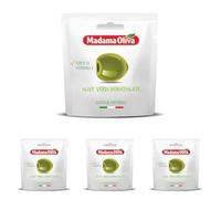 MADAMA OLIVA, Olive Verdi Denocciolate dal Colore Verde Intenso e Gusto Deciso, 100% Made in Italy, Senza Conservanti Aggiunti, 100% Vegetale, Pratica Busta in Alluminio da 30 gr (Confezione da 4)