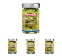 MADAMA OLIVA, Olive Verdi Dolci Denocciolate in Salamoia dal Colore Verde Intenso e dal Gusto Tipico, Senza Conservanti Aggiunti, 100% Vegetale, Vaso in Vetro da 300 gr (Confezione da 4)