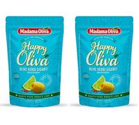 Madama Oliva Olive Verdi Giganti Denocciolate 80g, Varietà Halkidiki, Gusto Lime e Pepe Rosa, Lavorazione Sivigliana, Senza Conservanti, Atmosfera Protettiva, Pratiche Bustine Easy Open