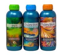 MADAME GROW - Concime Organico - Fertilizzante per la coltivazione di piante 420 - Alghe, energia e fioritura PK - Massimo rendimento - Massimo raccolto - KIT IBIZA (3x1L)