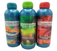 MADAME GROW Eco NPK Kit 3 x 500 ml, Jamaican + Lacalva + Caribbean, Fertilizzante per piante, Concime per piante, Fertilizzante per alghe, Concime per fioritura, Nutrizione ed energia