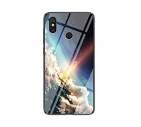 MadBee Cover per Xiaomi Mi Max 3 [con Pellicola Proteggi Schermo],Custodia Protettiva in Vetro Temperato 9H [Cielo Stellato] + Cornice Paraurti in Silicone Morbido Cover Case (Stellato Luminoso)