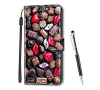 MadBee Custodia Compatibile con iPhone 13 Mini 5,4 Pollici, Portafoglio Creativo Colorato Libro Pelle PU Flip Caso Magnetica Supporto Cover per iPhone 13 Mini (Cioccolato)