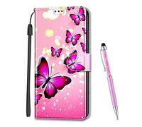 MadBee Custodia Compatibile con iPhone 14 Plus (6,7 Pollici), Portafoglio Creativo Colorato Libro Pelle PU Flip Caso Magnetica Supporto Cover per iPhone 14 Plus (6,7 Pollici) (Farfalla A)