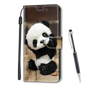 MadBee Custodia Compatibile con iPhone 14 Pro (6,1 Pollici), Portafoglio Creativo Colorato Libro Pelle PU Flip Caso Magnetica Supporto Cover per iPhone 14 Pro (6,1 Pollici) (Panda)