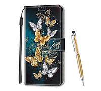MadBee Custodia Compatibile con iPhone 14 Pro Max (6,7 Pollici), Portafoglio Creativo Colorato Libro Pelle PU Flip Caso Magnetica Supporto Cover per iPhone 14 Pro Max (6,7 Pollici) (Farfalla C)