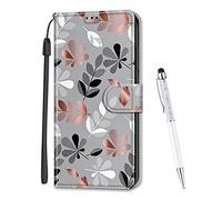 MadBee Custodia Compatibile con iPhone 8 Plus / 7 Plus 5,5 Pollici, Portafoglio Creativo Colorato Libro Pelle PU Flip Caso Magnetica Supporto Cover per iPhone 8 Plus / 7 Plus (Le Foglie)