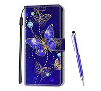 MadBee Custodia Compatibile con iPhone Xs/iPhone X 5,8 Pollici, Portafoglio Creativo Colorato Libro Pelle PU Flip Caso Magnetica Supporto Cover per iPhone Xs/iPhone X (Farfalla B)