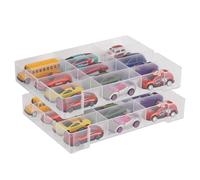 Madcat Organizer per auto giocattolo compatibile con auto giocattolo in scala 1/64, auto con scatola di fiammiferi, mini giocattoli e piccole bambole. Espositore a 24 scomparti con 2 strati di vassoi