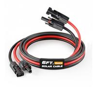 MADCATZ Cavo di prolunga solare da 1,8 m, 10 AWG, una coppia di cavi paralleli per pannelli solari con connettori femmina e maschio impermeabili per camper, sistemi fotovoltaici (1,8 m rosso + 1,8 m