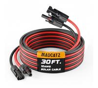MADCATZ Cavo di prolunga solare da 9,1 m, 10 AWG, una coppia di cavi paralleli per pannelli solari con connettori femmina e maschio impermeabili per camper, sistemi fotovoltaici (9,1 m rosso + 9,1 m