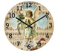 Madcolitote As for Me Joshua 24 15 Orologio da parete con versi della Bibbia 30,5 cm Orologio da parete in legno a batteria Casale cristiana Decorazione da parete per Soggiorno Cucina Camera da letto