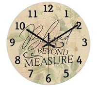Madcolitote Blessed beyond Measure Orologio da parete con versi della Bibbia, grandi orologi da parete a batteria, 30,5 cm, decorazione da parete cristiana, decorazione per casa, cucina, ufficio