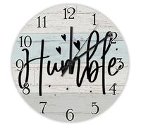 Madcolitote Humble Orologio da parete in legno con scritta in lingua inglese "Gesù Bibbia", funzionamento a batteria, 25,4 cm, silenzioso, decorazione religiosa per soggiorno, camera da letto, ufficio