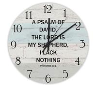 Madcolitote Orologio da parete a batteria con scritta "A Psalm of David The LORD Is My Shepherd" (lingua italiana non garantita), 30,5 cm, decorazione da parete cristiana per cucina, soggiorno, camera