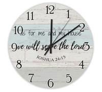 Madcolitote Orologio da parete con citazione di Gesù, funzionamento a batteria, 30,5 cm, silenzioso come per me e la mia casa, versi della Bibbia, decorazione per soggiorno, camera da letto, cucina