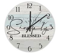 Madcolitote Orologio da parete con citazione di Gesù, grande orologio da parete da 38 cm, funzionamento a batteria, silenzioso, semplicemente benedetto, versetto della Bibbia, decorazione per