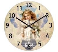 Madcolitote Orologio da parete con citazione religiosa, funzionamento a batteria, 38 cm, con scritta "Love Is Kind Jesus Biblia", decorazione per soggiorno, regalo per uomo, donna, amico, anniversario