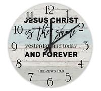 Madcolitote Orologio da parete con citazione religiosa rotonda orologi decorativi 30,5 cm Gesù Cristo è lo stesso ieri Bibbia Verso Decor soggiorno camera da letto cucina regalo di Natale compleanno