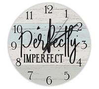 Madcolitote Orologio da parete con fede religiosa, rotondo, funzionamento a batteria, 38 cm, perfettamente imperfetto con Gesù Bibbia, versi decorativi, idea regalo per uomo, donna, amico