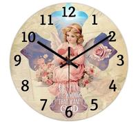Madcolitote Orologio da parete con scritta "Be still And Know That I Am God" 1, orologio da parete in legno con versi della Bibbia, funzionamento a batteria, 38 cm, decorazione da parete cristiana per