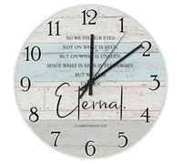 Madcolitote Orologio da parete con scritta in lingua inglese "Gesù Bibbia", funzionamento a batteria, 25,4 cm, con scritta in lingua inglese "So We Fix Our Eyes Not on What Is Seen", decorazione per