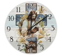 Madcolitote Orologio da parete con versi biblici, funzionamento a batteria, 25,4 cm, con scritta "Wise Men still Seek Him", silenzioso, senza ticchettio, facile da leggere, decorazione per la casa