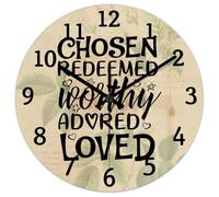 Madcolitote Orologio da parete da 15 pollici Bibbia Versi Scrittura Grande Orologio da parete a batteria Scelto Redento Degno Adorato Amato Gesù Citazione Religioso Cristiano Nuova Casa Regalo