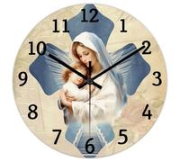 Madcolitote Orologio da parete da 15 pollici Bibbia Versi Scrittura, grandi orologi da parete a batteria, presepe, croce, silenzioso, citazione di Gesù, religioso, cristiano, regalo per la casa per