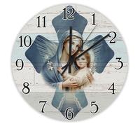 Madcolitote Orologio da parete da 15 pollici Bibbia Versi Scrittura, grandi orologi da parete a batteria, presepe, croce, silenzioso, citazione di Gesù, religioso, cristiano, regalo per la casa per