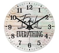 Madcolitote Orologio da parete da 15 pollici Bibbia Versi Scrittura Grandi Orologi da parete a batteria Family Is Everything Non-ticchettio Citazione di Gesù Religioso Cristiano Nuova Casa Regalo