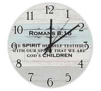 Madcolitote Orologio da parete da 15 pollici Bibbia Versi Scrittura, grandi orologi da parete in legno Lo spirito stesso testimonia con il nostro spirito, citazione di Gesù, religioso, cristiano