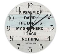 Madcolitote Orologio da parete da 25,4 cm, con scritta in lingua inglese "A Psalm of David The LORD Is My Shepherd Jesus", citazione religiosa cristiana, regalo per la casa per lei