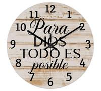 Madcolitote Orologio da parete da 25,4 cm, con scritta in lingua inglese "Bibbia Verse Scrittura", rotondo, funzionamento a batteria, Para Dios, silenzioso, citazione di Gesù, religioso, cristiano