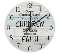 Madcolitote Orologio da parete da 25,4 cm, con scritta in lingua inglese "So in Christ Jesus You Are All Children of God", citazione religiosa cristiana, regalo per la casa per lei