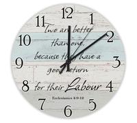 Madcolitote Orologio da parete da 25,4 cm con scritta in lingua inglese "Two are better than one Silent Jesus Citazione religiosa cristiana" regalo per la casa del Ringraziamento per lei